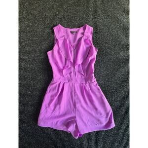 Express Woman Barney Purple One Piece Sleeveless Zip Up Romper Size 0